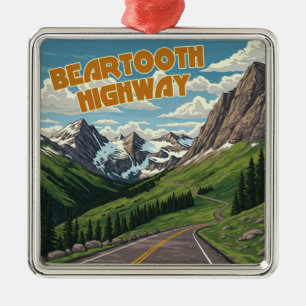 Beartooth Highway Montana Wyoming Landscape Metal Ornament