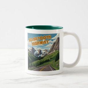 Beartooth Highway Montana Wyoming Landscape Two-Tone Coffee Mug