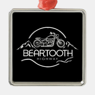 Beartooth Highway Montana Wyoming Motorcycle Metal Ornament