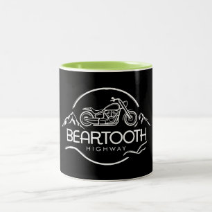 Beartooth Highway Montana Wyoming Motorcycle Two-Tone Coffee Mug