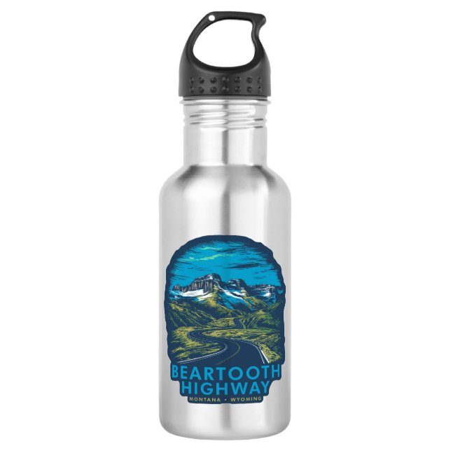 Beartooth Highway Montana Wyoming Vista 532 Ml Water Bottle (Front)