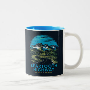 Beartooth Highway Montana Wyoming Vista Two-Tone Coffee Mug