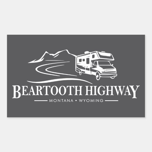 Beartooth Highway Recreational Vehicle Rectangular Sticker (Front)