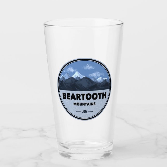 Beartooth Mountains Montana Wyoming Camping Glass (Front)