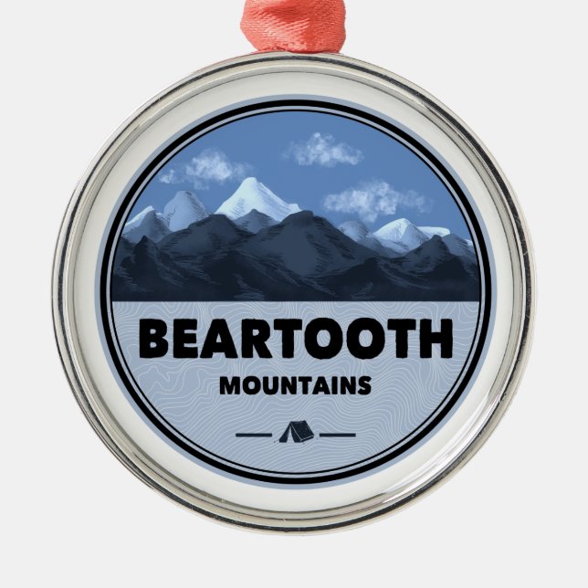 Beartooth Mountains Montana Wyoming Camping Metal Ornament (Front)