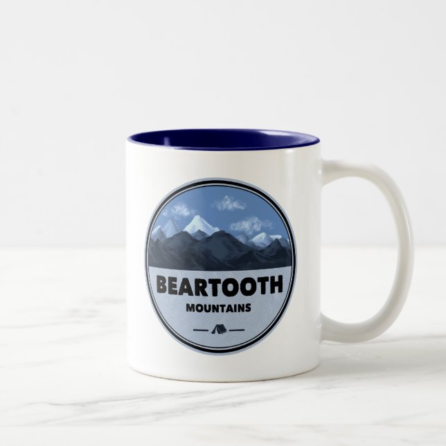 Beartooth Mountains Montana Wyoming Camping Two-Tone Coffee Mug (Right)