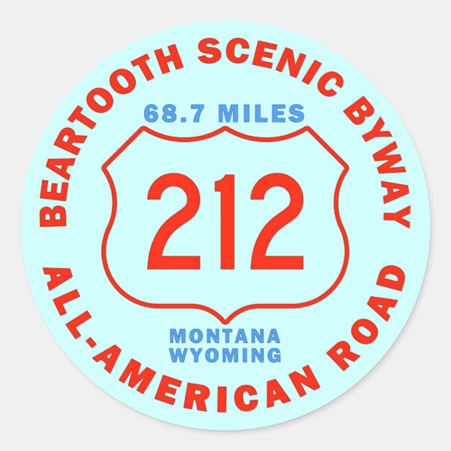Beartooth Scenic Byway All American Road Classic Round Sticker (Front)