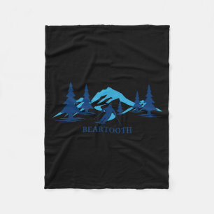 Beartooth wyoming ski resort skiing skier fleece blanket