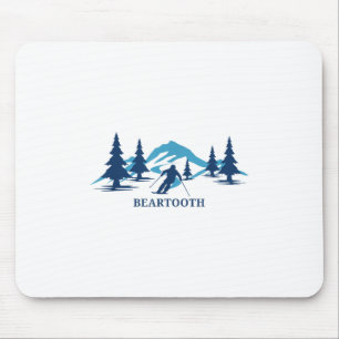 Beartooth Wyoming Ski Resort Skiing Skier T-shirt_ Mouse Pad
