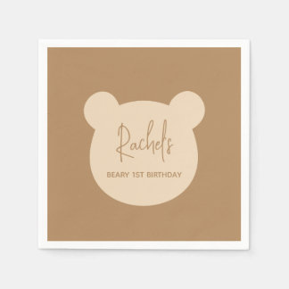Beary 1st Birthday Party Napkin