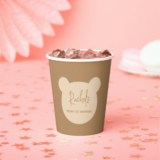 Beary 1st Birthday Party Paper Cups