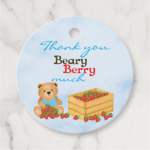 Beary Berry Cute Blue Boy Strawberry Cub Birthday