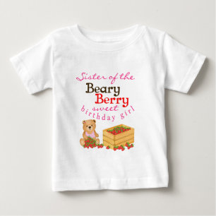Beary Berry Sweet Cub's Strawberry Sister Birthday Baby T-Shirt
