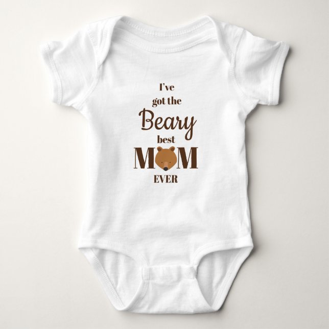 Beary Best Mum Ever Baby Bodysuit (Front)