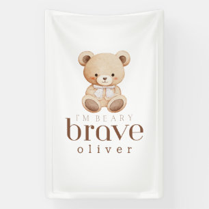 beary brave childhood cancer sick kids custom banner