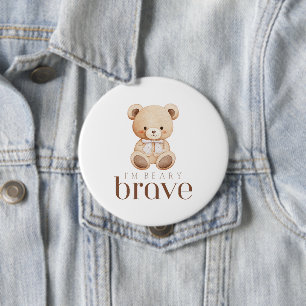 beary brave childhood cancer sick kids cute 10 cm round badge