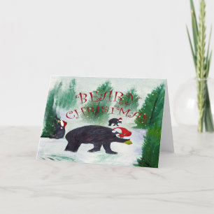 Beary Chrismas bear Holiday greeting cards.