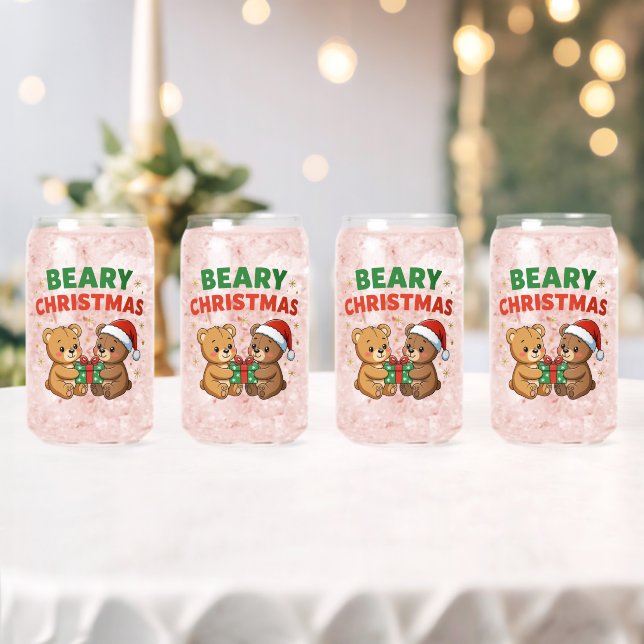 Beary Christmas Can Glass (Insitu (Wedding))