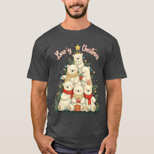 Beary Christmas Cute Polar Bear Holiday Pun Gift b T-Shirt