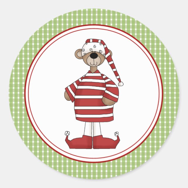 Beary Christmas Envelope Seals Stickers (Front)