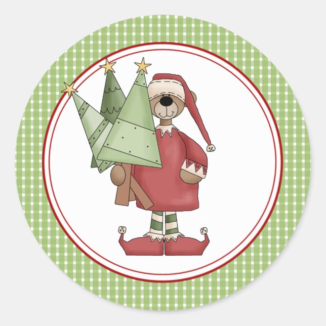 Beary Christmas Envelope Seals Stickers (Front)