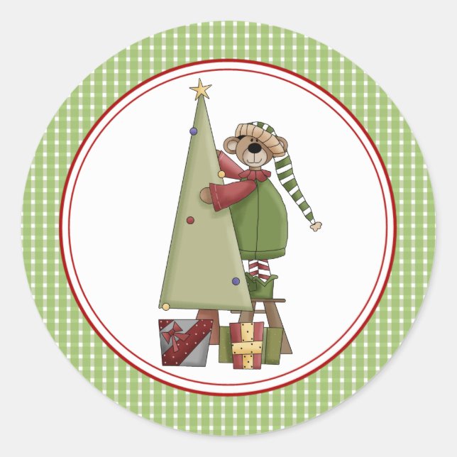 Beary Christmas Envelope Seals Stickers (Front)