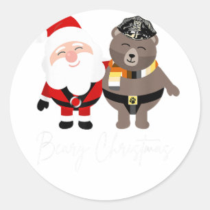 Beary Christmas Gift Men's Santa Gay Bear Xmas G Classic Round Sticker