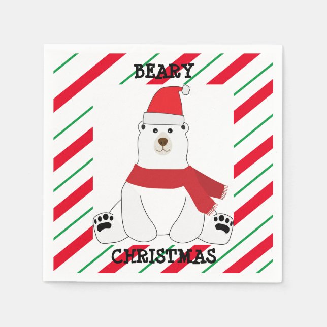 Beary Christmas Party Napkins (Front)