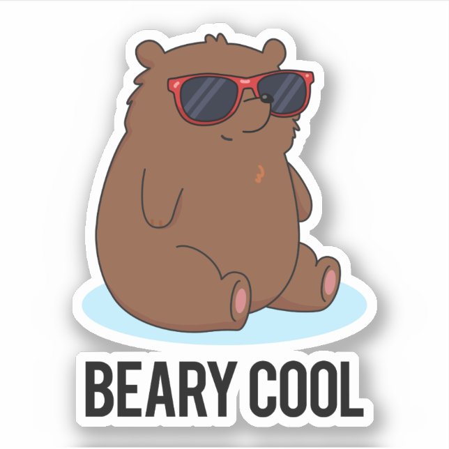 Beary Cool Funny Brown Bear Pun  (Front)