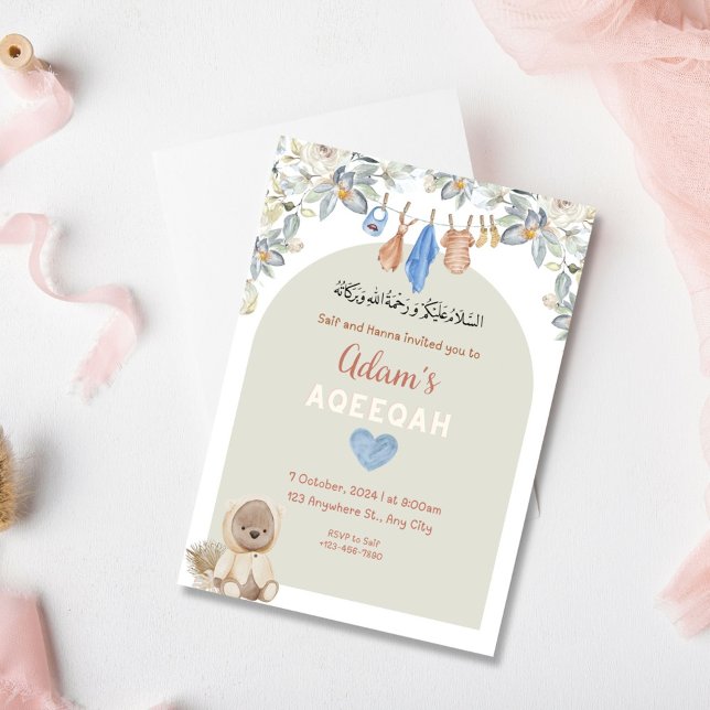 Beary Cute Aqeeqah Invitation (Creator Uploaded)