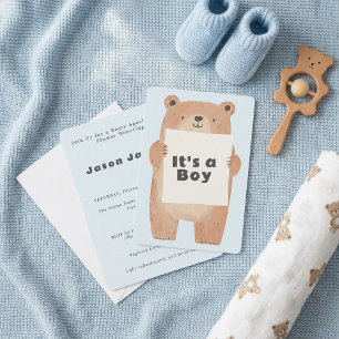 Beary Cute It’s a Boy Baby Shower bear Invitation
