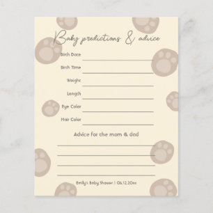 Beary Cute Teddy Bear Baby Shower Guessing Game
