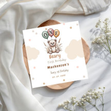 Beary First Balloon Boy 1st Birthday Teddy Bear