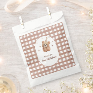 Beary First Birthday Gingham Favour Bag