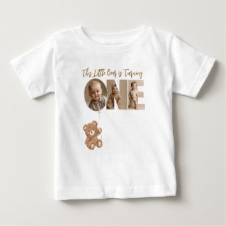 Beary First Birthday Little Bear Photo Baby T-Shirt