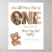 Beary First Birthday Little Bear Photo Welcome
