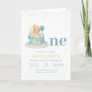 Beary First Birthday, Teddy Bear 1st Birthday  Invitation