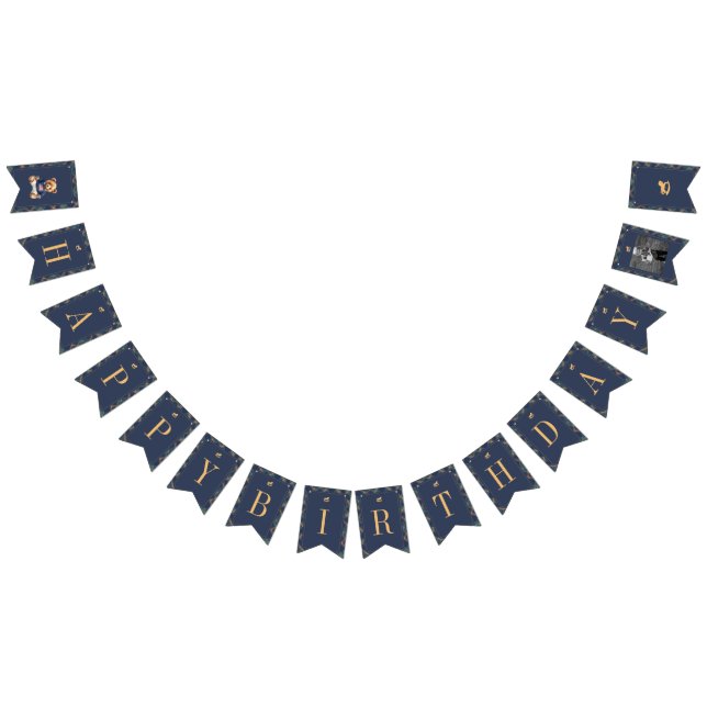 Beary First Navy Plaid Teddy Bear Happy Birthday Bunting (All)