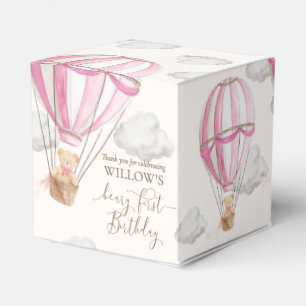 Beary First Teddy Bear Hot Air Balloon Birthday Favour Box