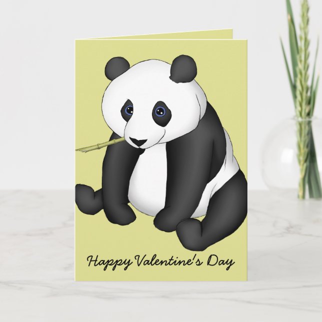 Beary Happy Panda Valentine Holiday Card (Front)
