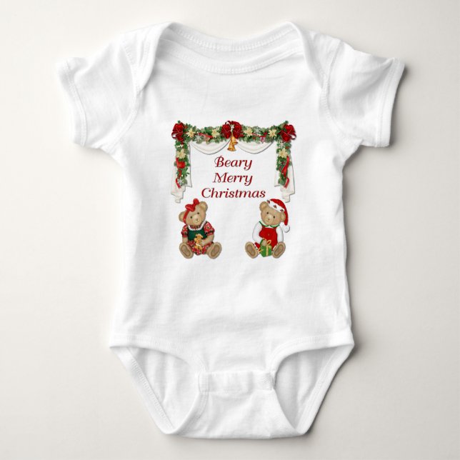 Beary Merry Christmas Baby Bodysuit (Front)