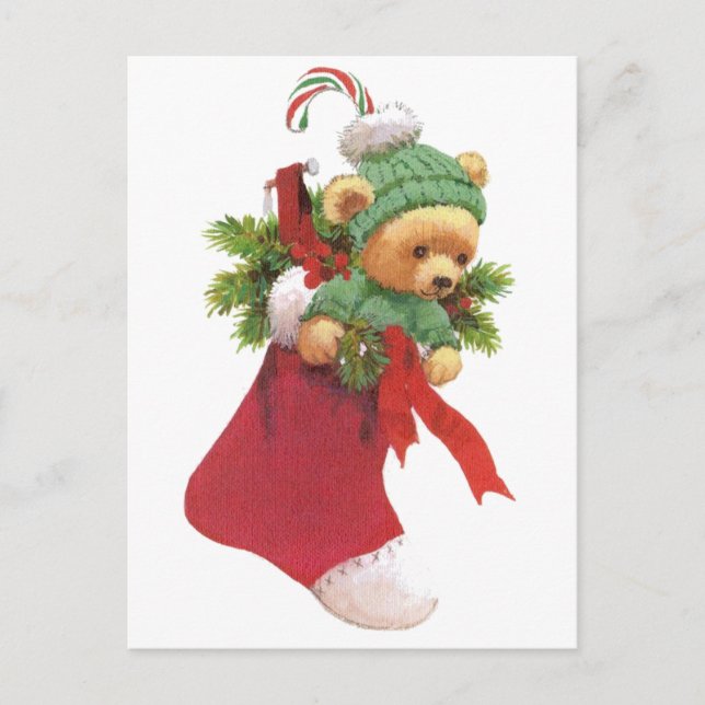Beary Merry Christmas Holiday Postcard (Front)