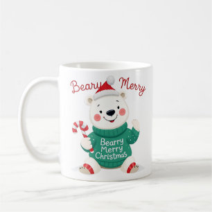 Beary Merry Christmas Polar Bear Coffee Mug