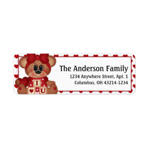 Beary Much Valentine's Day Address Labels d1