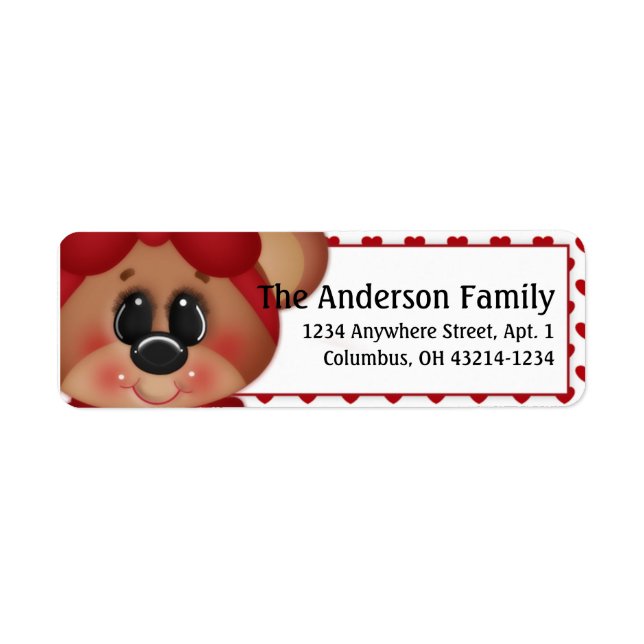 Beary Much Valentine's Day Address Labels d3 (Front)