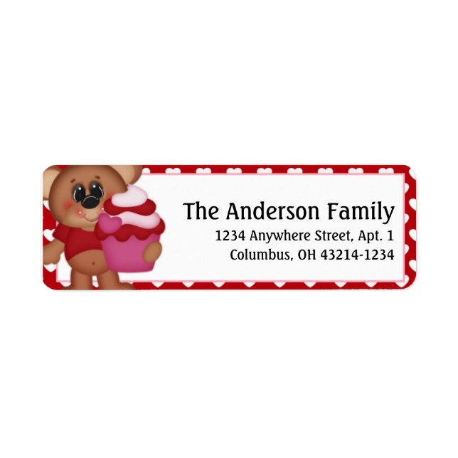Beary Much Valentine's Day Address Labels d5 (Front)