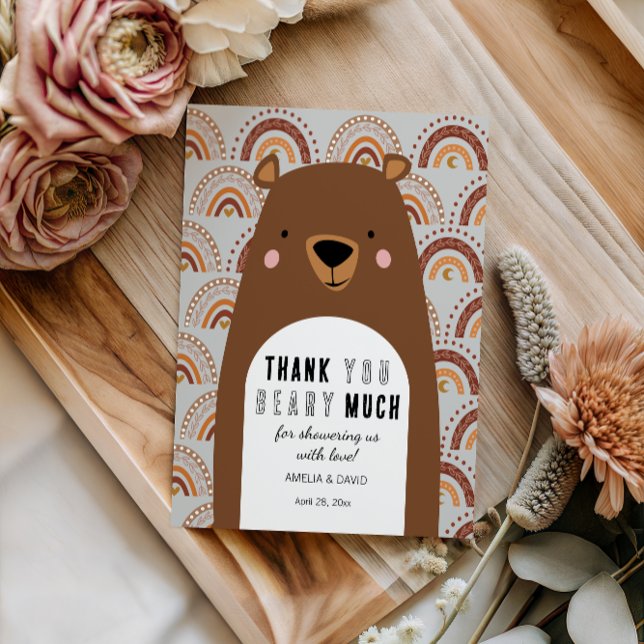 Beary Much Woodland Thank You Baby Shower Card (Creator Uploaded)