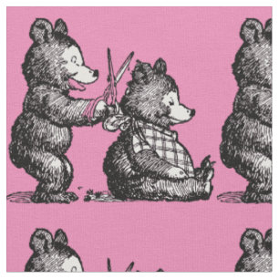 Beary Nice Hairdresser Fabric