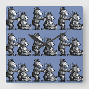 Beary Nice Hairdresser Square Wall Clock