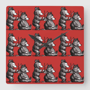 Beary Nice Hairdresser Square Wall Clock
